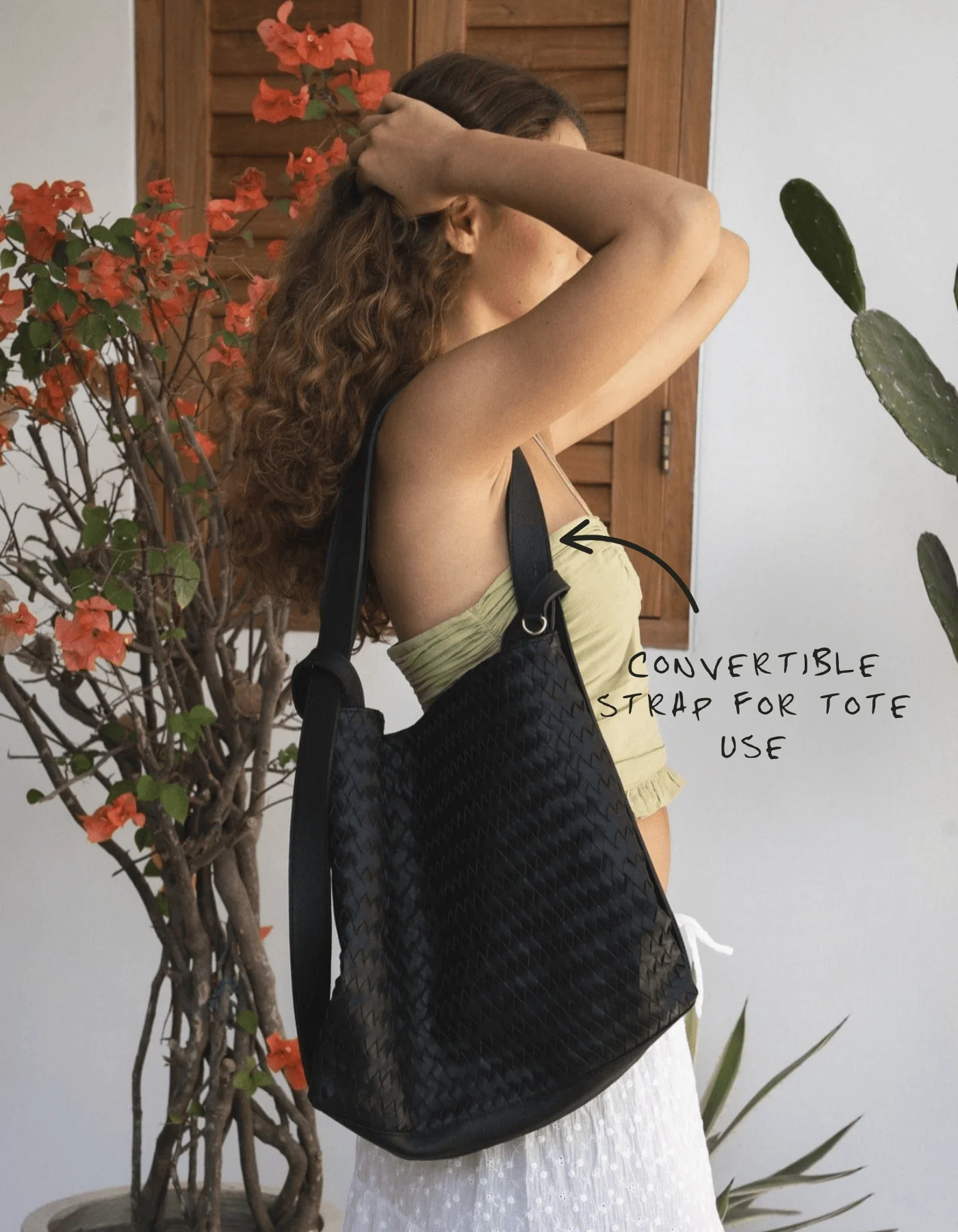 Woven Evra Tote - Black - Image 4