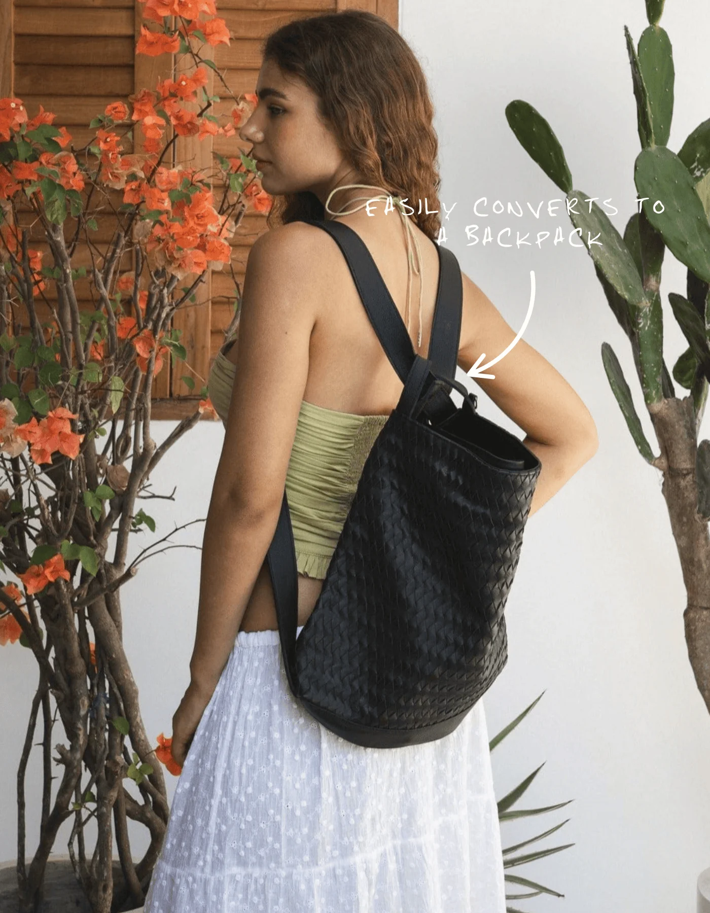 Woven Evra Tote - Black - Image 5