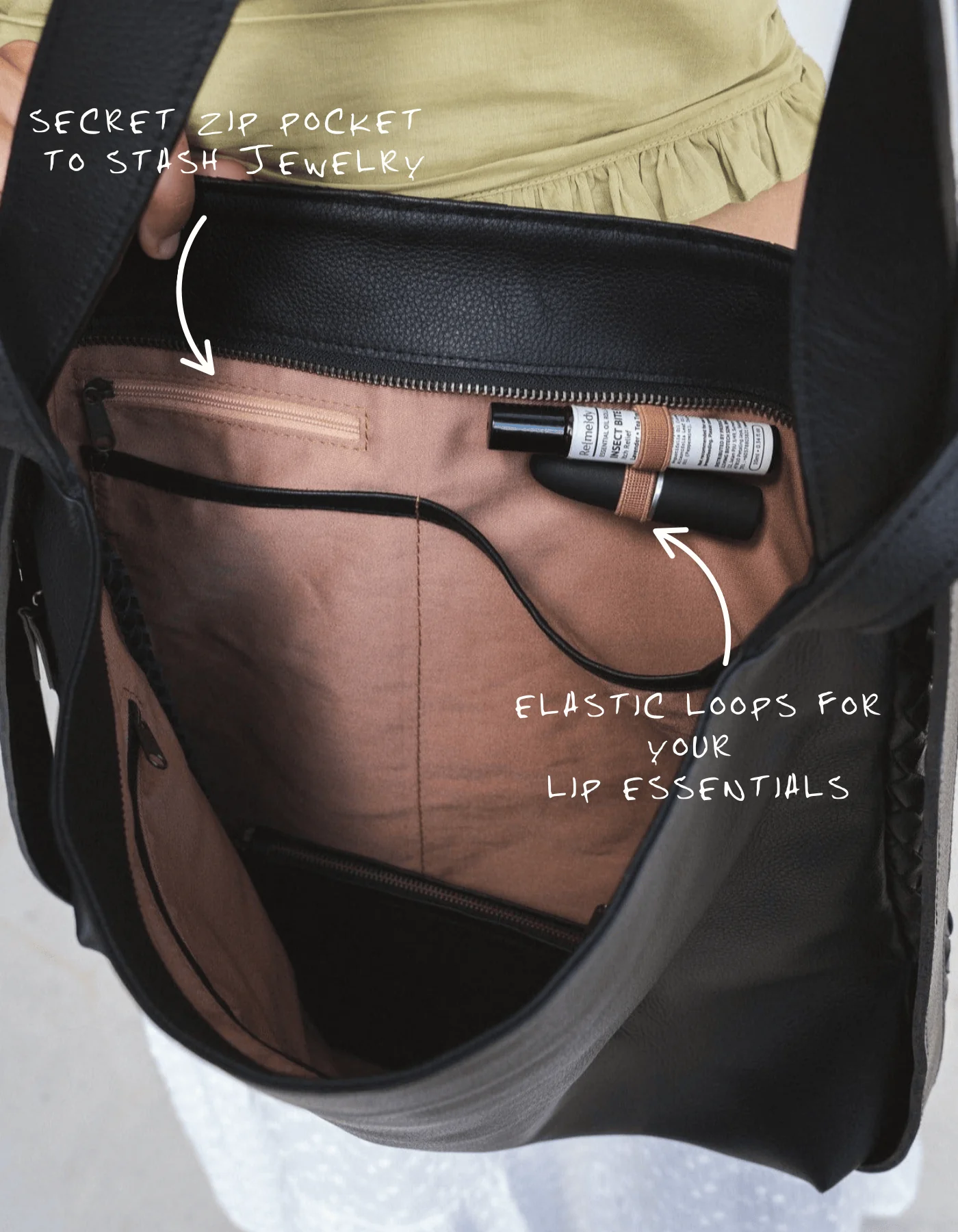 Woven Evra Tote - Black - Image 6