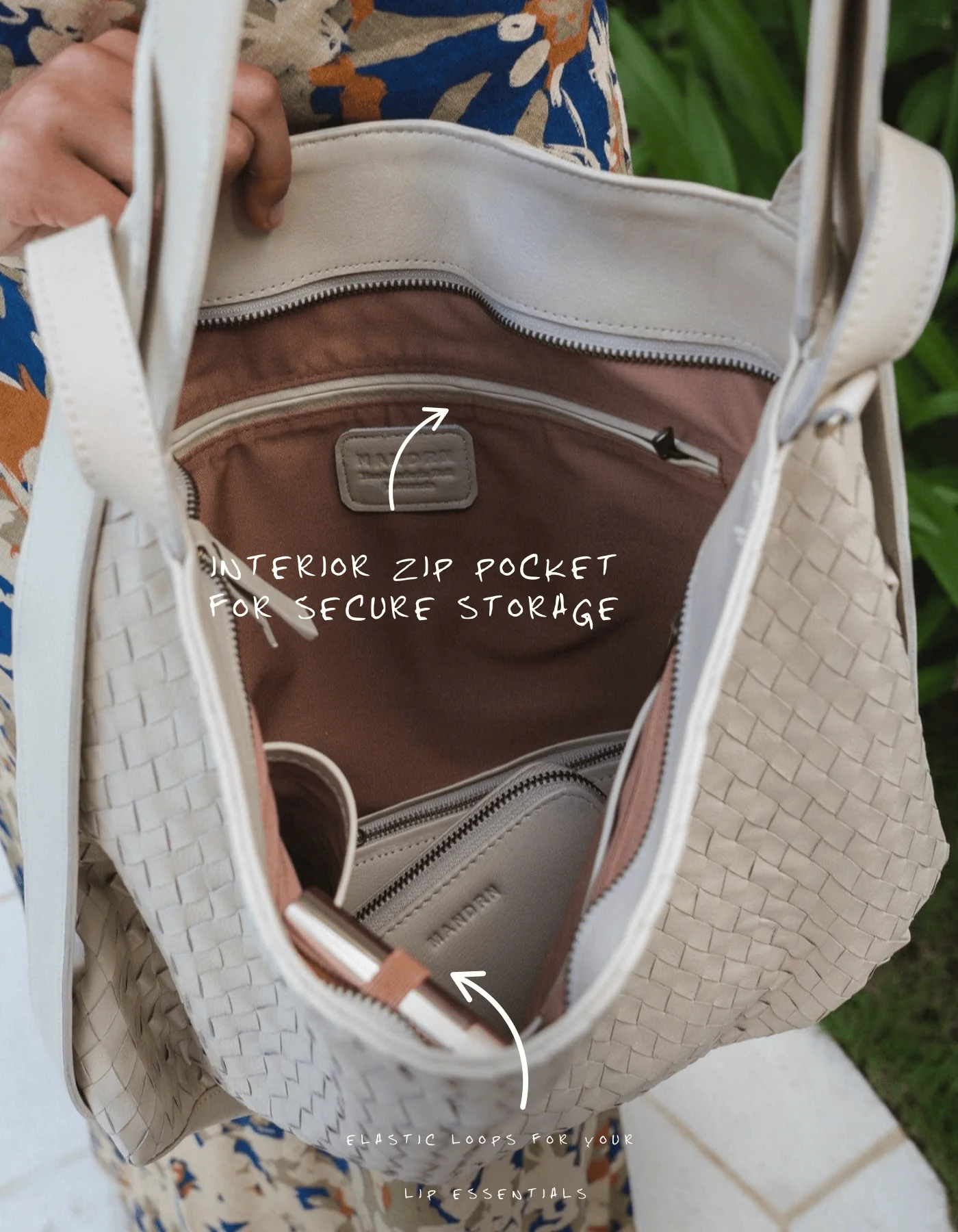 Woven Evra Tote - Bone - Image 6