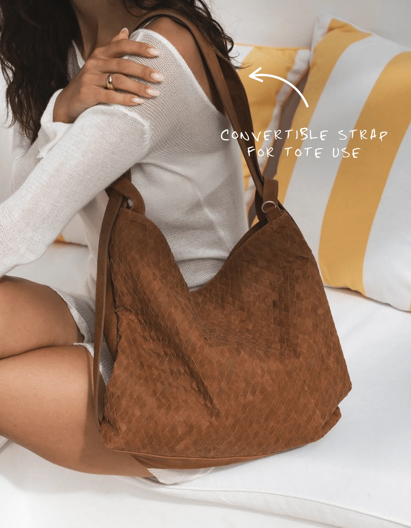 Woven Evra Tote - Saddle (Light) - Image 4