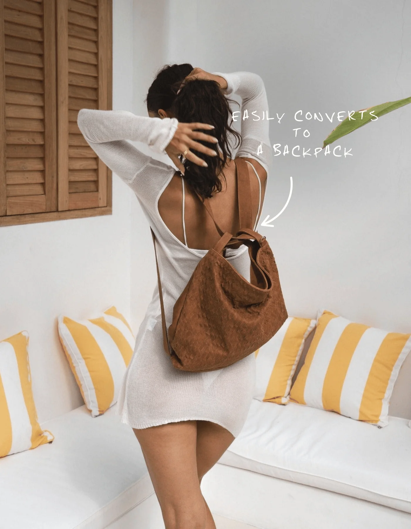 Woven Evra Tote - Saddle (Light) - Image 5