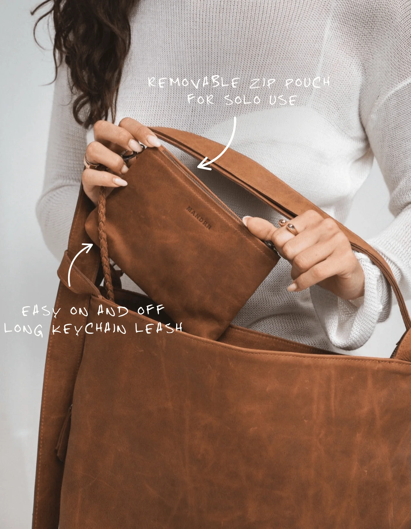 Woven Evra Tote - Saddle (Light) - Image 7