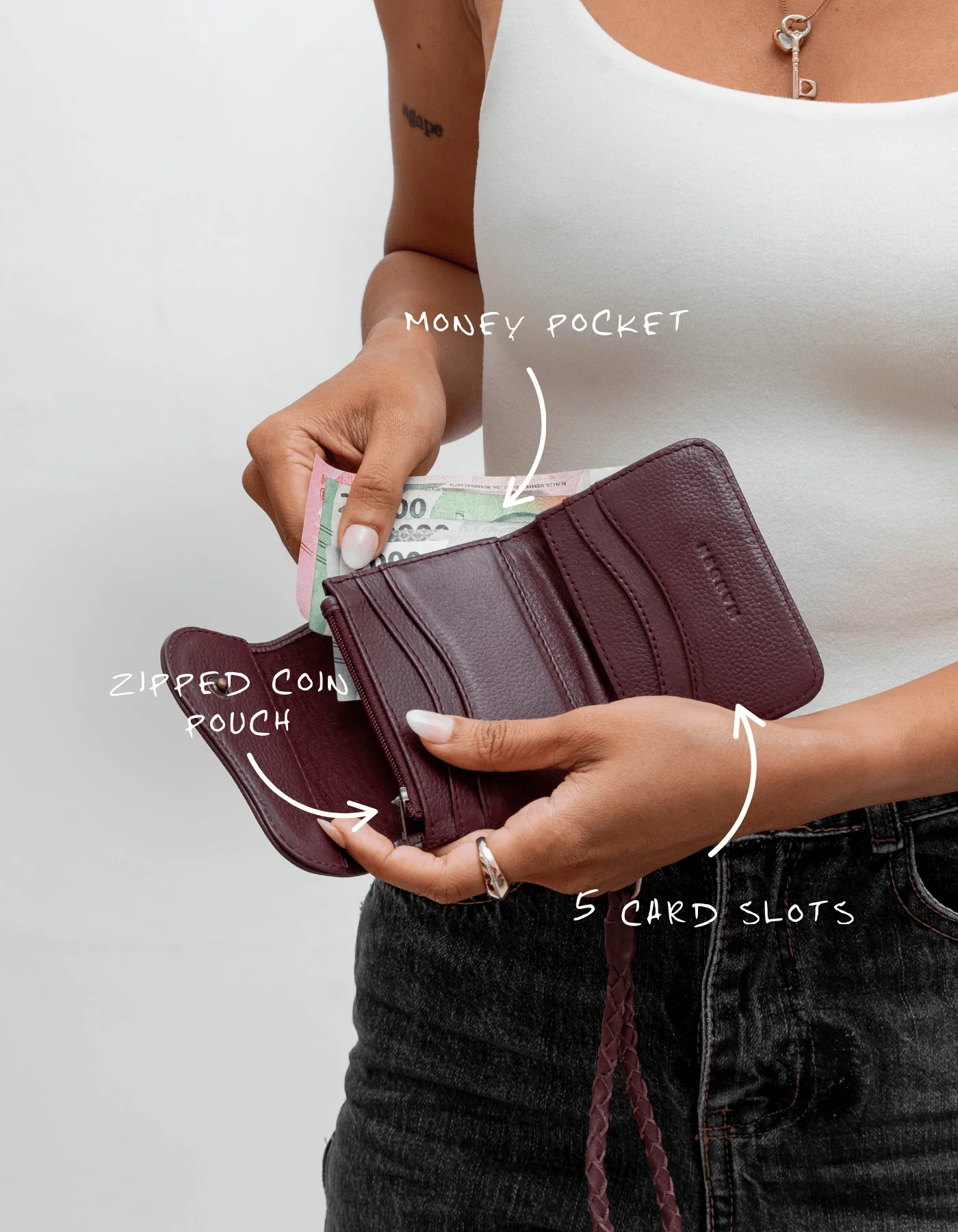 Noa Wallet - Burgundy - Image 5