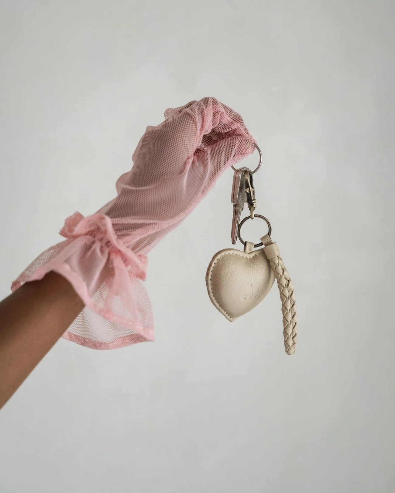 Puffy Heart Keychain - Bone - Image 3
