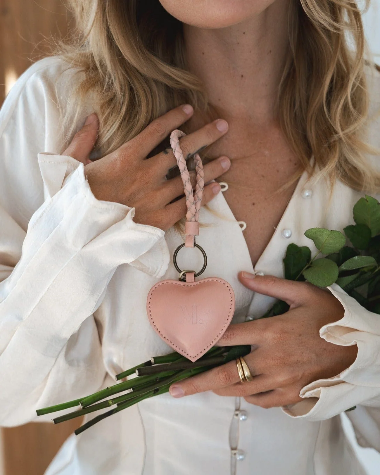 Puffy Heart Keychain - Pink - Image 3