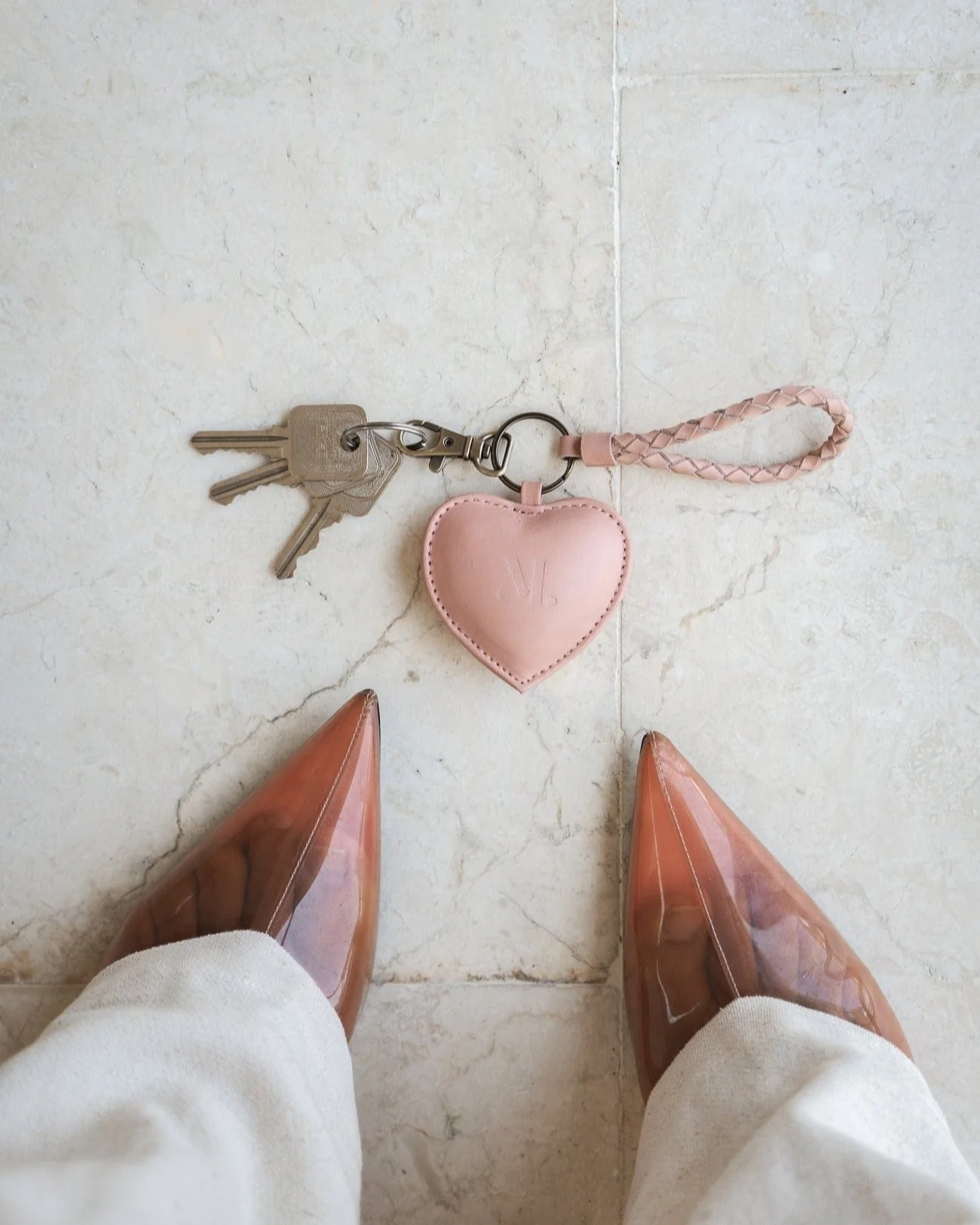 Puffy Heart Keychain - Pink - Image 4