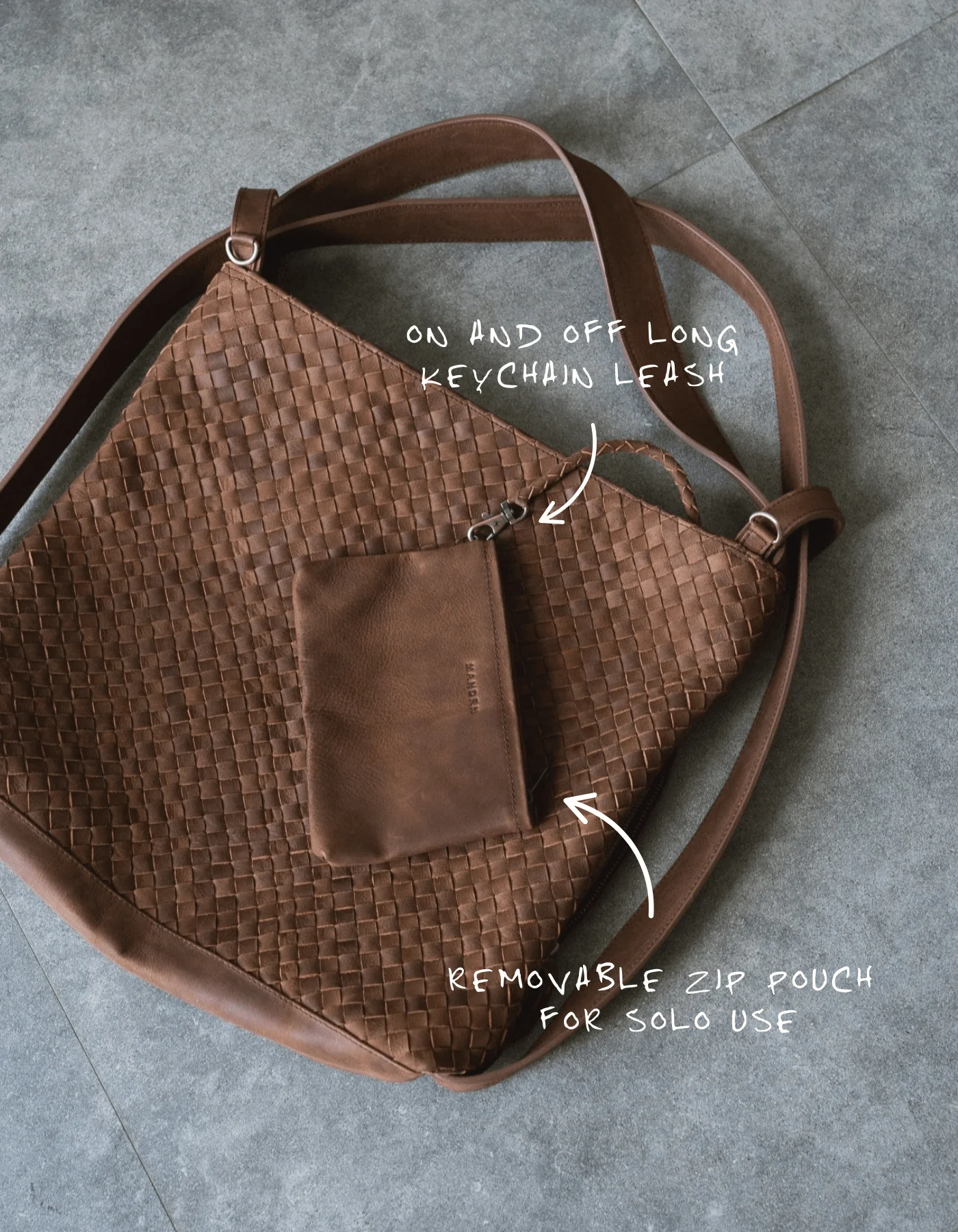 Woven Evra Tote - Saddle (Dark) - Image 5